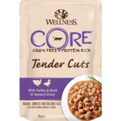 Wellness Core Tender Cuts Grain Free Γαλοπούλα με Πάπια 85gr