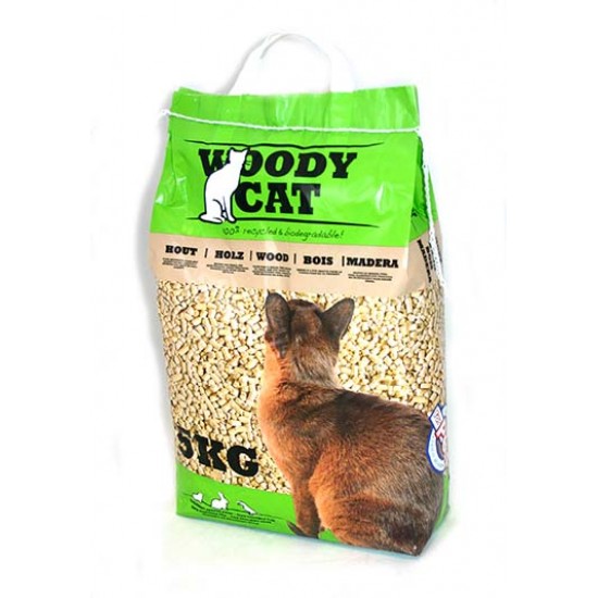 CAT LITTER GRANULES WOODY CAT 5 KG    ..