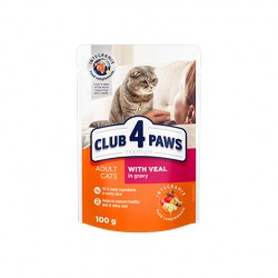 Club 4 Paws with Veal in gravy for adult cats 100g