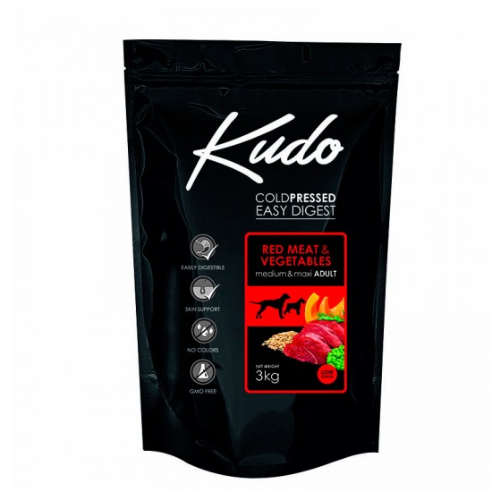 Kudo Low Grain Medium Maxi Adult Dog Red Meat 3kg