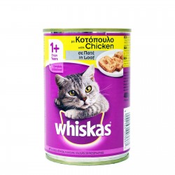 Whiskas τροφή γάτας με κοτόπουλο σε πατέ 400gr