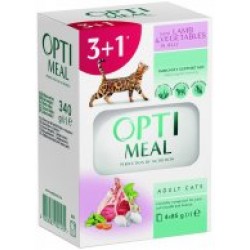 Optimeal 3+1 with Lamb and vegetables for adult cats..
