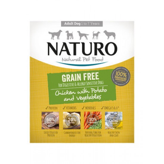 Naturo Adult Dog Grain Free Chicken with Potato and Vegetables 400g