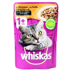 Whiskas τροφή γάτας με πουλερικά σε σάλτσα 100g