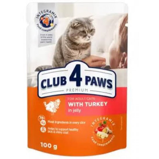 Club 4 Paws Premium with turkey in jelly for adult cat 100g