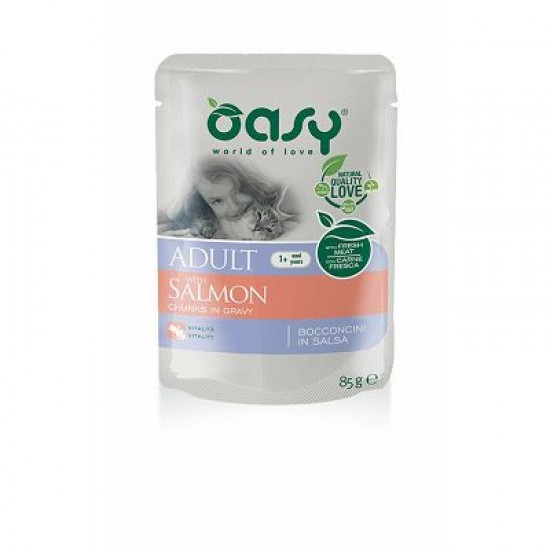 Oasy Adult Chunks in Gravy with Salmon 85g