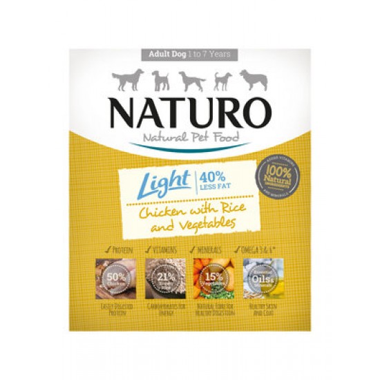 Naturo Adult Dog Tray LIGHT Chicken, Rice & Veg 400g 
