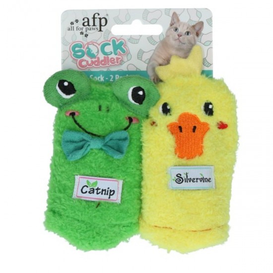 AFP Cat Toy Sock Cuddle Farm 2pack