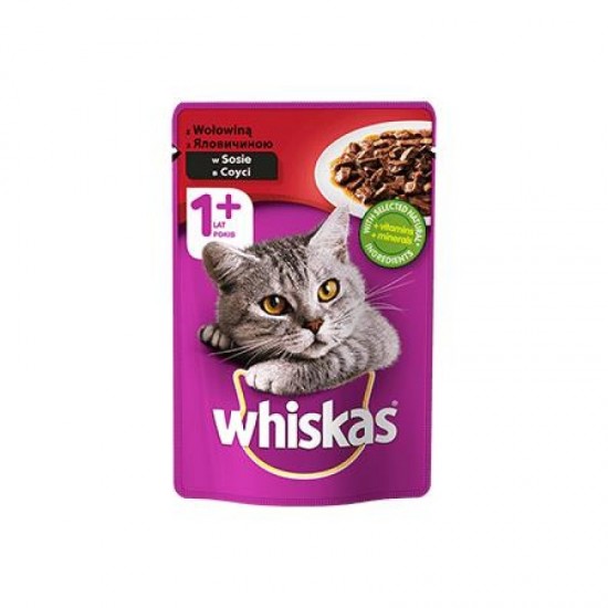 Whiskas τροφή γάτας μοσχάρι σε σάλτσα 100g    ..