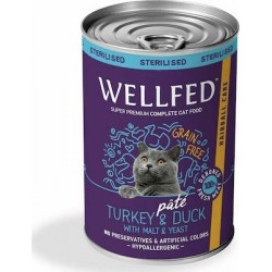 Wellfed Cat Hairball Γαλοπούλα και Πάπια 400gr