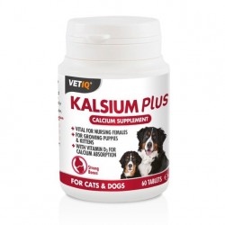 Vetiq Kalsium Plus Supplement For Cats & Dogs - 60tablets