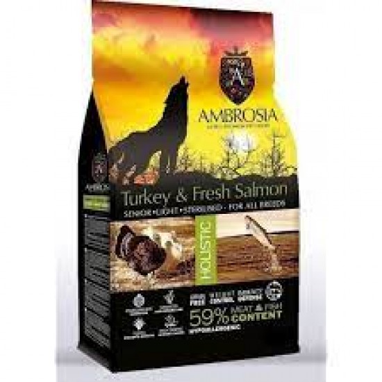 Ambrosia Senior Light Sterilized Turkey & Salmon 12kg