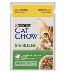 Cat Chow Sterilised σε Ζελέ Κοτόπουλο και Μελιτζάνες 85gr