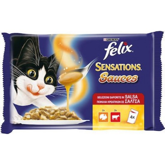 Felix Sensations Γαλοπούλα Σε Σάλτσα Με Μπέικον (4x85gr)