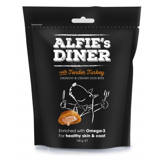 Alfie's Diner Dog Treats With Tender Turkey 100g