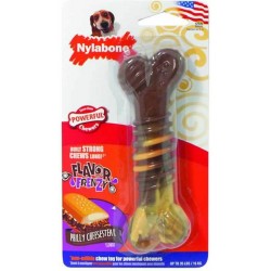Nylabone Flavor Frenzy Power Chew Dog Toy Philly Cheesesteak Flavor 1ea/Medium/Wolf - Up To 35 lb..