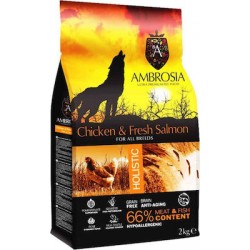 Ambrosia Grain Free Adult Chicken & Fresh Salmon All Breeds 12kg
