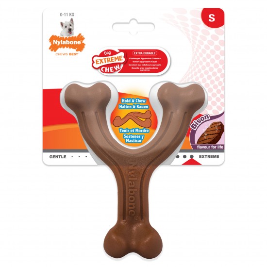 Nylabone Extreme Chew Wishbone Bison Small