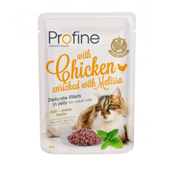 Profine adult cat pouch fillets in jelly with Chicken 85g