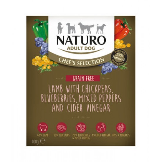 Naturo Adult Dog Tray Chef's Selection GRAIN-FREE Lamb 400g