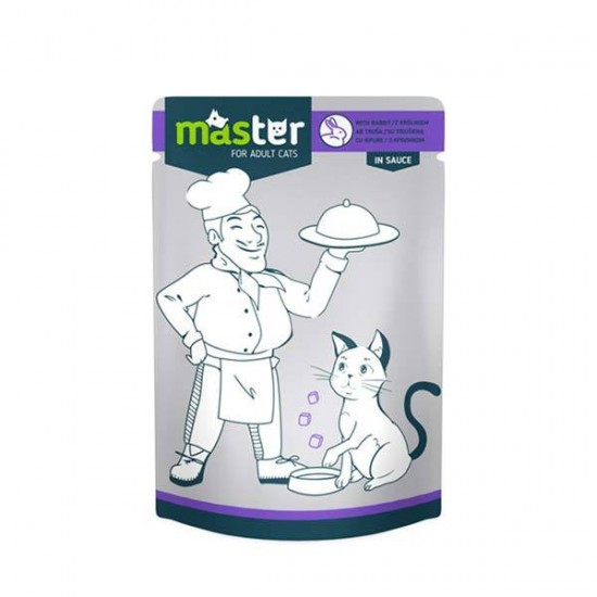 Master Adult Cats Rabbit in Sauce 80g 