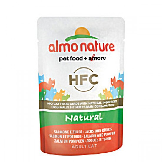 ALMO NATURE HFC NATURAL WET CAT POUCH - SALMON & PUMPKIN 55G