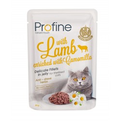 Profine sterilized cat pouch fillets in jelly with Lamb 85g