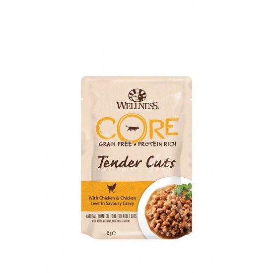 Wellness Core Tender Cuts Κοτόπουλο και Συκώτι Κοτόπουλο 85gr