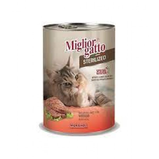 MIGLIOR GATTO STERILIZED ΚΟΝΣΕΡΒΑ ΓΑΤΑΣ ΜΕ ΜΟΣΧΑΡΙ 400gr