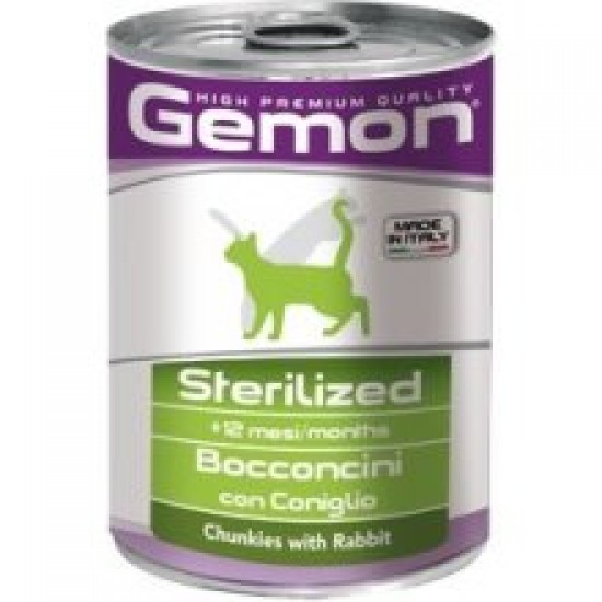 Monge GEMON Wet Cat chunkies Sterilized with rabbit 415 g