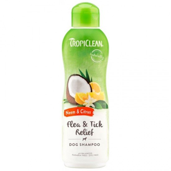 TropiClean Flea & Tick Dog & Cat Shampoo with Neem & Citrus 592ml