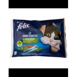 Purina Felix Le Ghiottonerie Φακελάκια Γάτας x 4 Με Βοδινό, Κοτόπουλο Και Λαχανικά 85gr