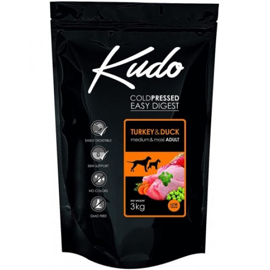 Kudo Low Grain Adult Medium Maxi  turkey and duck 3kg
