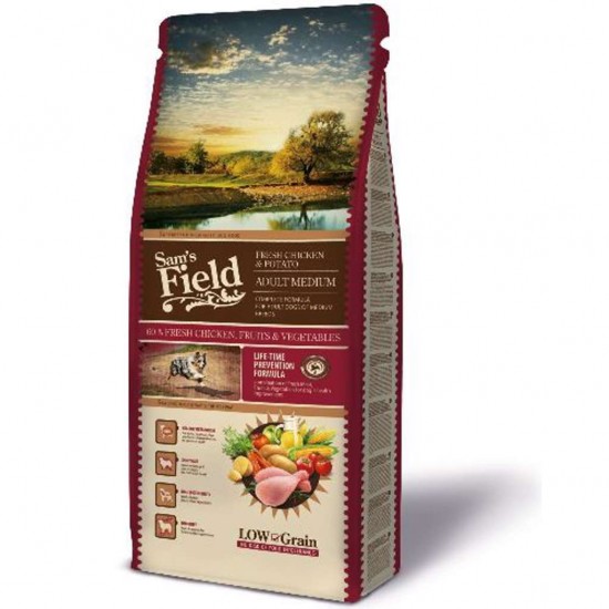 Sam's field Adult medium chicken & potato 13kg..