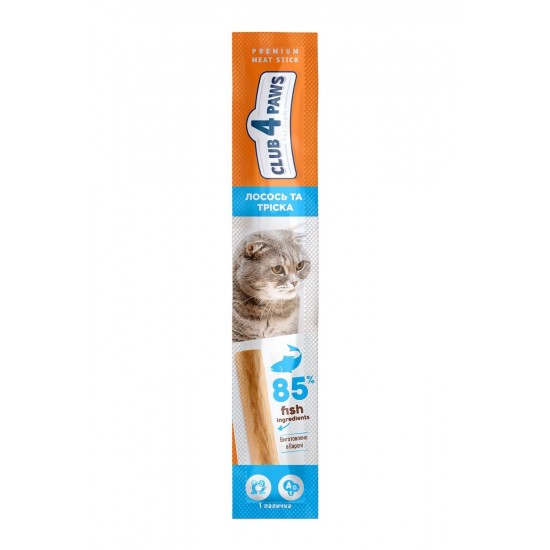 Club 4 Paws Premium Meat Stick με σωλομό και μπακαλιάρο  5gr