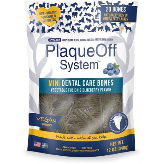 PLAQUE OFF DENTAL CARE BONES ΜΙΚΡΟΣΩΜΟΥΣ ΣΚΥΛΟΥΣ ΜΕ BLUEBERRY 340gr..