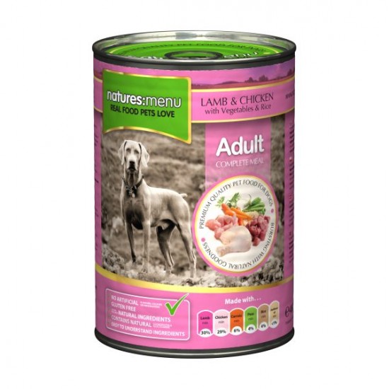 Natures Menu Dog Can Lamb & Chicken 400g 