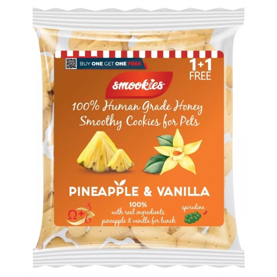 SMOOKIES PINEAPPLE & VANILLA BISCUITS 250GR (1+1 FREE)