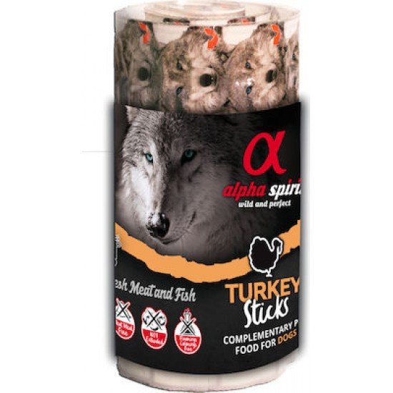 Alpha Spirit Λιχουδιά Σκύλου Στικς Με Γαλοπούλα 16 x 10 gr