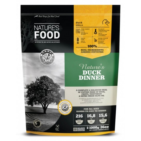 Nature's Food Duck Dinner Patties 1kg