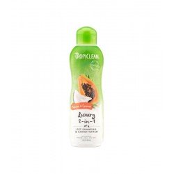 TropiClean Luxury 2 in 1 Papaya & Coconut Pet Shampoo and Conditioner 592ml