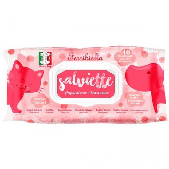 SALVIETTE FERRIBIELLA ROSE WATER 40 PC