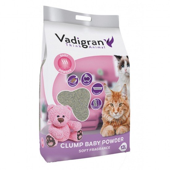 CAT LITTER BENTONITE BABYPOWDER 12 KG-12L