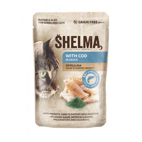 SHELMA WITH COD IN SAUCE - SPIRULINA 85g