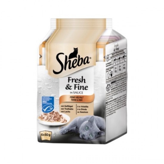SHEBA Fresh & Fine Turkey & Salmon 50gr
