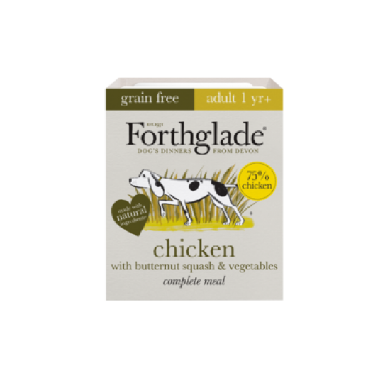Forthglade Complete Grain Free Adult Trays - Chicken with Butternut Squash & Veg 395 Forthglade Complete Grain Free Adult Trays - Chicken with Butternut Squash & Veg 395