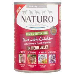 Naturo Natural Pet Food Pork with Chicken in Herb Jelly Adult Dog 390g