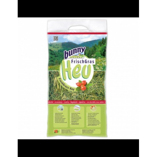 Bunny Nature Fresh Grass Hay Χόρτο Για Κουνέλια Και Τρωκτικά Με Τριαντάφυλλο 500 gr
