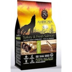 Ambrosia Fresh Turkey & Salmon Senior Light Sterilised All Breeds 2kg