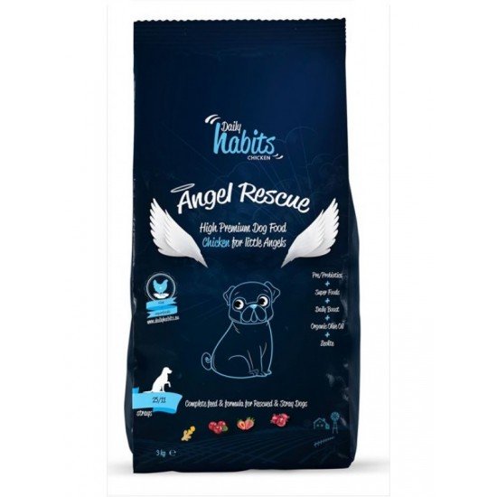 Daily Habits Angel Rescue Adult Τροφή Για Σκύλους Με Κοτόπουλο Και Ρύζι 15 kg..